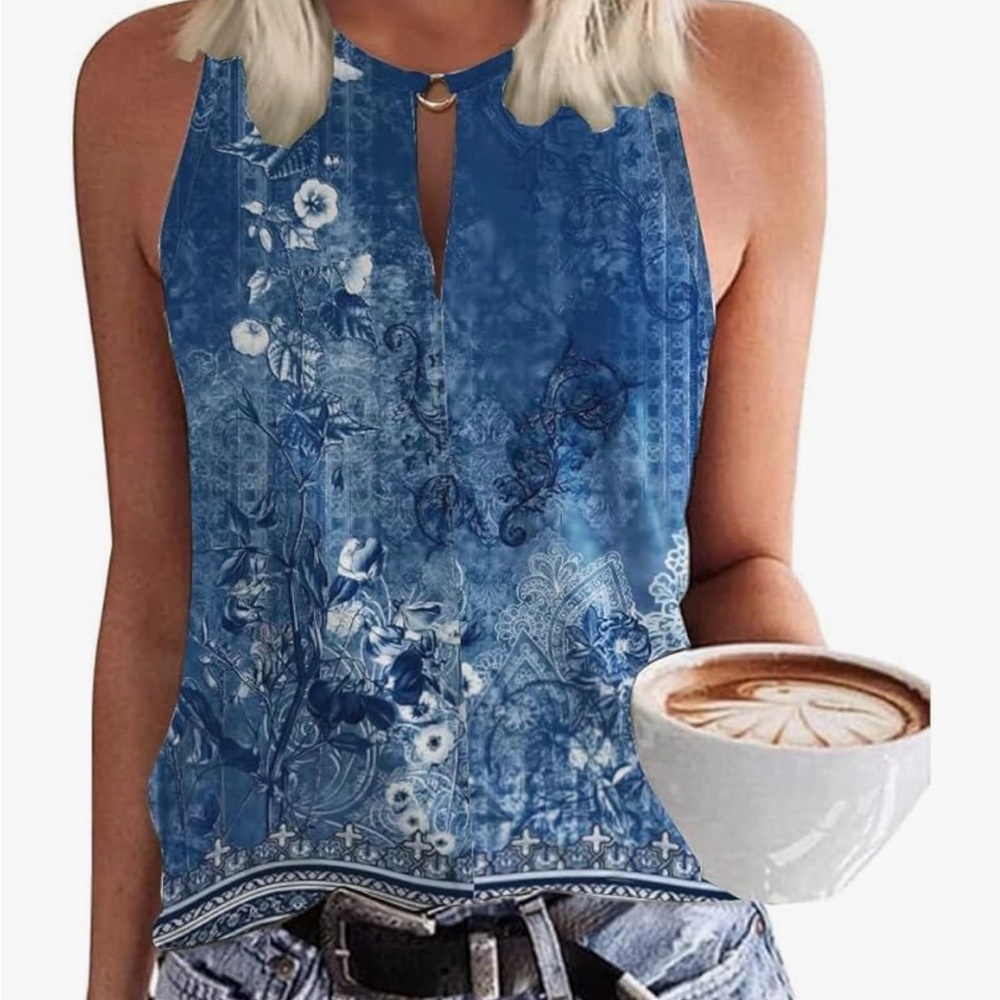 Bundle 5/$20- Blue Sleeveless Top
